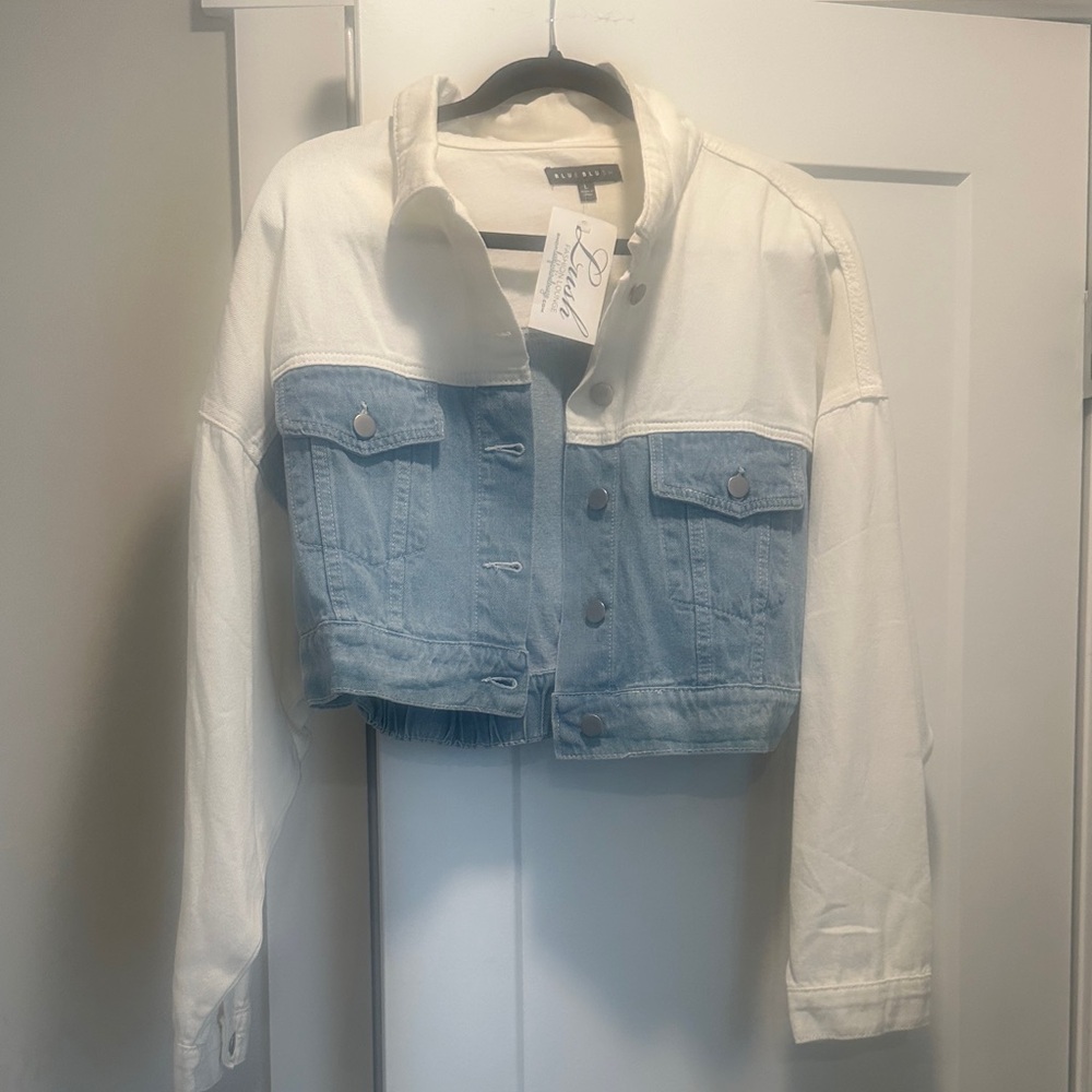 Blue Blush Two-Tone Jean Jacket